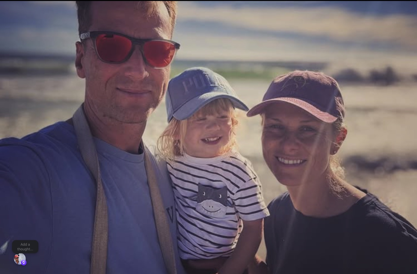 Alex, Julia & Henri on the beach